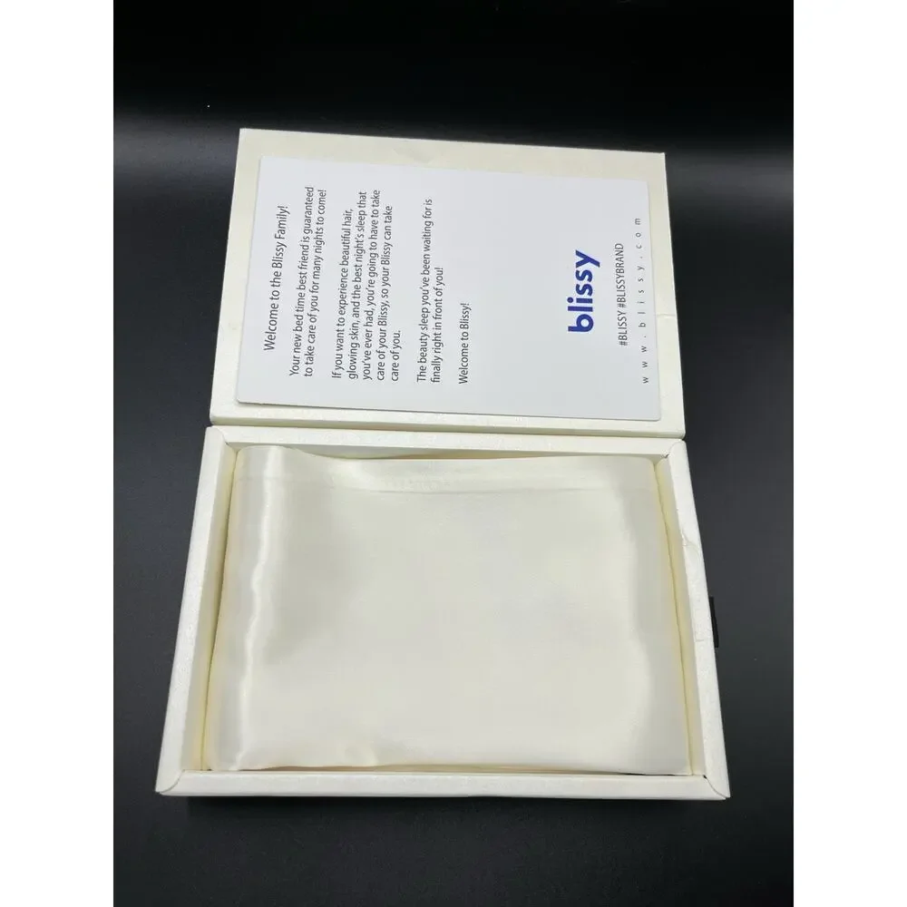 Blissy Silk Pillowcase King White 100% Mulberry Silk 22 Momme Grade 6A NEW